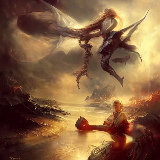 Image similar to dream time in another reality by raymond swanland, highly detailed, bright tones