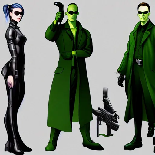 Prompt: the matrix character concepts