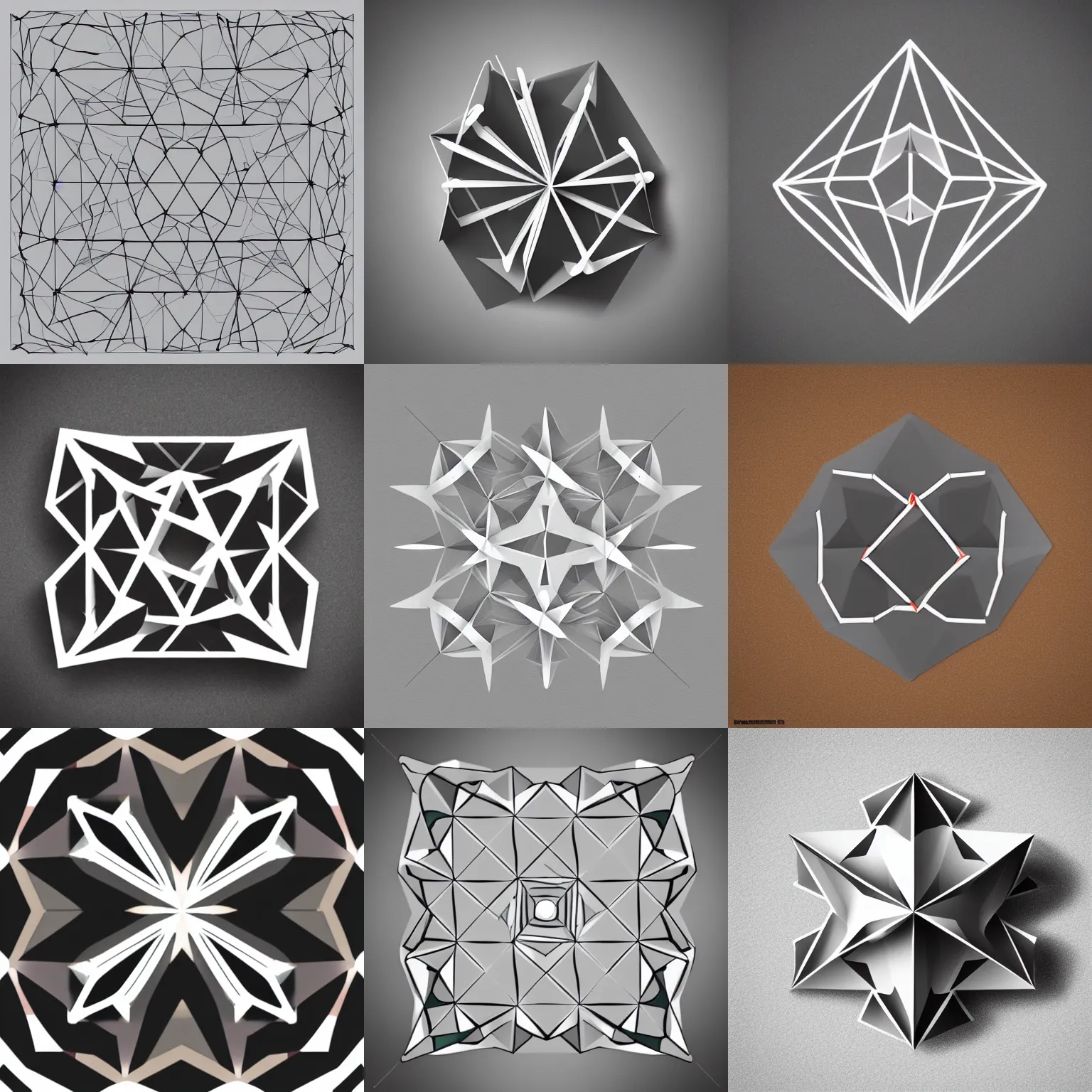 Prompt: minimalist vector origami icon symmetry icosahedron