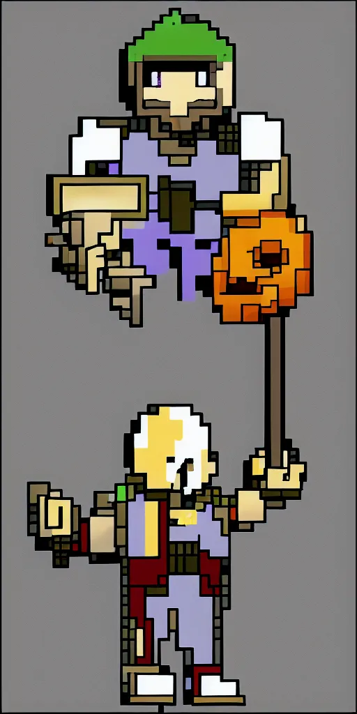 Prompt: crusader pixel art