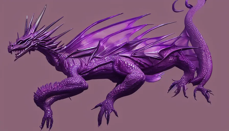 Prompt: Purple transparent dragon, hyperdetailed, artstation, cgsociety, 8k