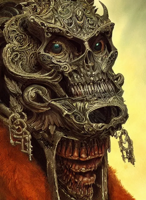 Image similar to digital _ painting _ of _ cizin mayan god of death _ by _ filipe _ pagliuso _ and _ justin _ gerard _ symmetric _ fantasy _ highly _ detailed _ realistic _ intricate _ port