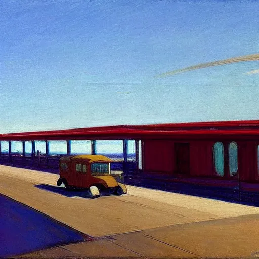 Prompt: San Francisco Airport by Edward hopper