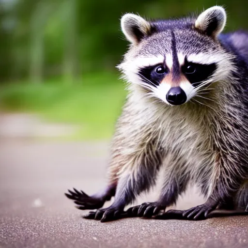 Image similar to a cute raccoon and a white sneaker shoe with its laces undone, highly detailed, hyperrealistic, award winning, national geographic wildlife photo, bokeh, 5 0 mm f 1. 4, soft lighting