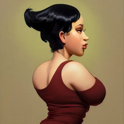 Image similar to 4k headshot of thicc Cardi B from Macfarlane comics, killing with green fire by Craig Mullins, ilya kuvshinov, krenz cushart, epic , artgerm trending on artstation by Edward Hopper and Dan Mumford and WLOP and Rutkovsky, beksinski carl spitzweg moebius and tuomas kocar, intricate artwork by caravaggio, Unreal Engine 5, Lumen, Nanite , 4K headshot of godlike clown with defined arms and open hands and bloody clothes with giant mandala wings , intricate face , flawless anime cel animation by Kentaro Miura, psychedelic , highly detailed upper body , professionally post-processed , beautiful, scary, symmetry accurate features, epic, octane rendered, anime masterpiece, accurate