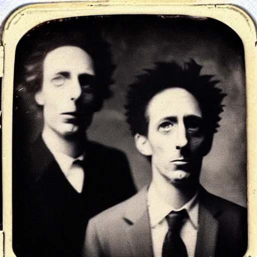 Image similar to tintype photo of “ rick and morty ” old time