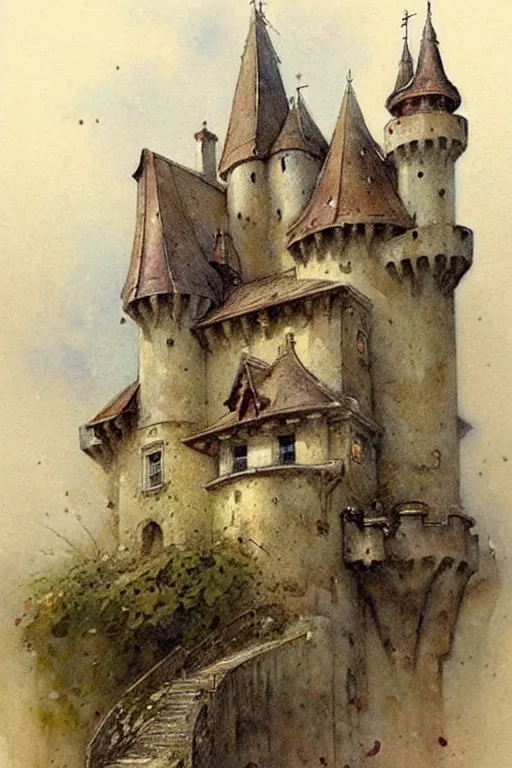 Image similar to (((((1950s castle. muted colors.))))) by Jean-Baptiste Monge !!!!!!!!!!!!!!!!!!!!!!!!!!!