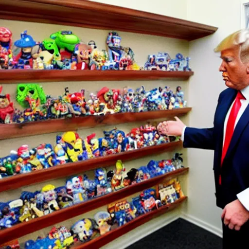 Image similar to Trump building a toy wall