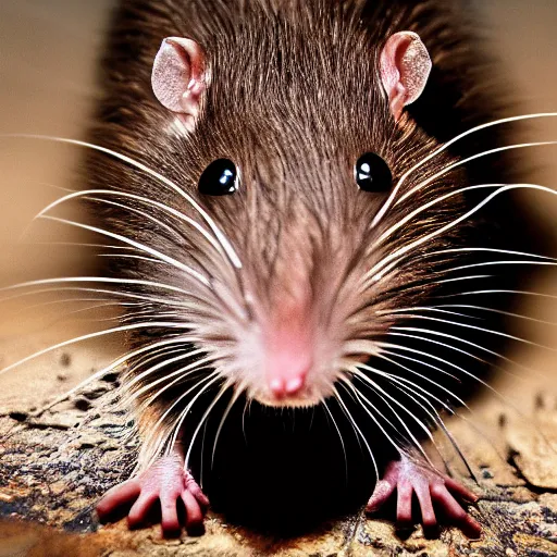 Image similar to 8 k uhd rats man, half, cursed, sewer, animals, bizzare, weird, endangered, highly details content