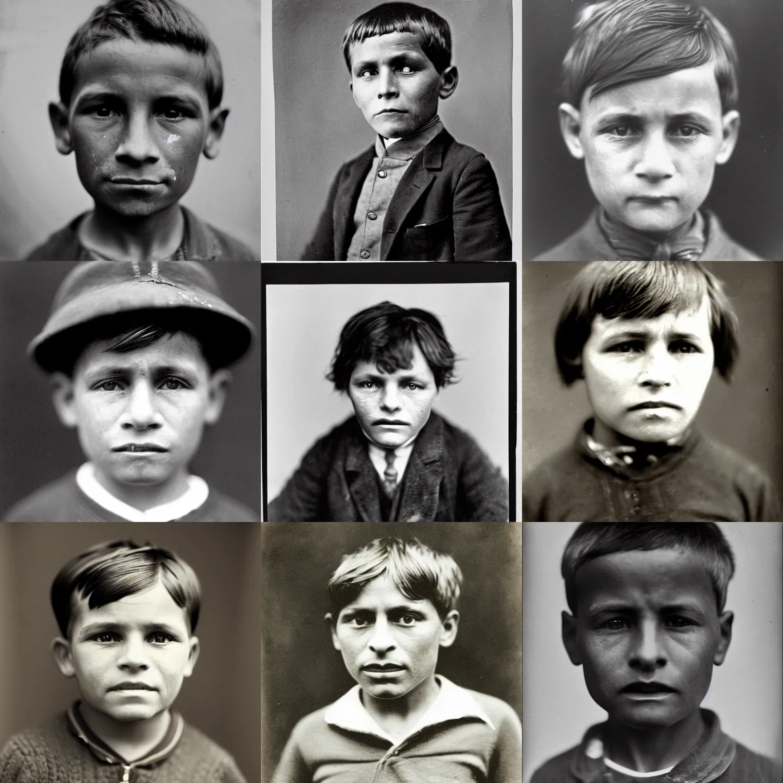 Prompt: facial portrait of a 9 year old boy, 1 9 1 3, photographed by stephen mccurry, national geograph