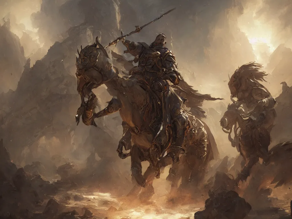 Prompt: a solo knight in the baroque era, hearthstone art style, epic fantasy style art by Craig Mullins, fantasy epic digital art, epic fantasy card game art by Greg Rutkowski