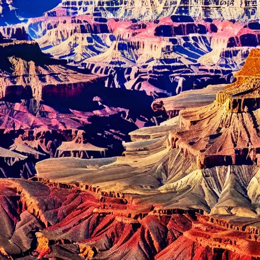 Image similar to holographic iridescent Grand Canyon cinematic