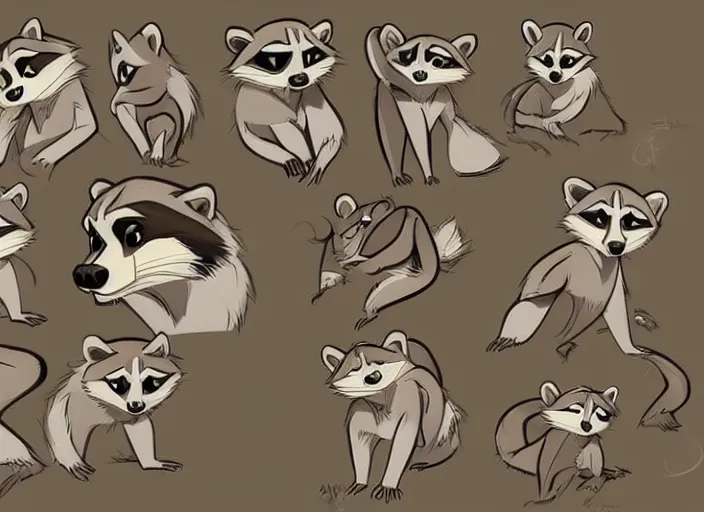 Image similar to lovely raccoon in the style of don bluth, beautiful artwork, shading, high quality disney model sheet detailed