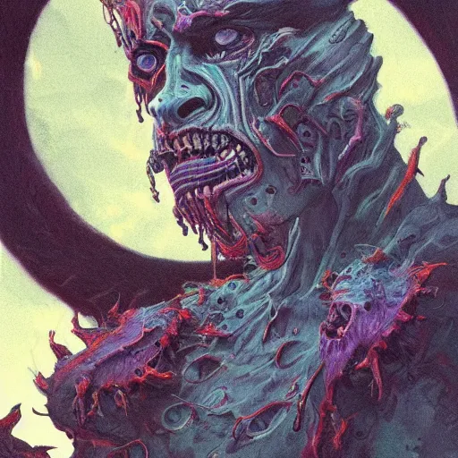 Image similar to colored demons coming out of human head, detailed intricate ink illustration, dark atmosphere, detailed illustration, hd, 4k, digital art, overdetailed art, concept art, by greg rutkowski, by loish, complementing colors, Trending on artstation, deviantart