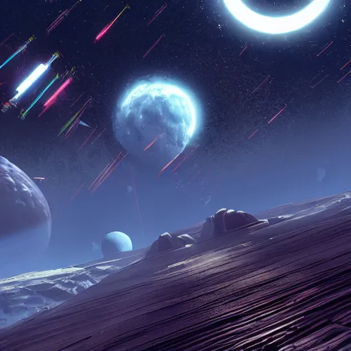 Image similar to no man's sky videogame beautiful screenshot
