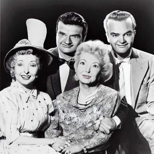 Prompt: family portrait of buddy ebsen, irene ryan, max baer, donna douglas from the beverly hillbillies, maria sibylla merian,