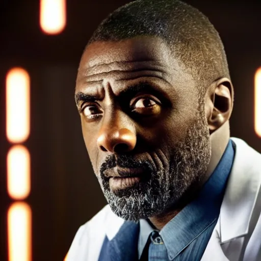 Image similar to doctor who played by Idris Elba, cinematic photo