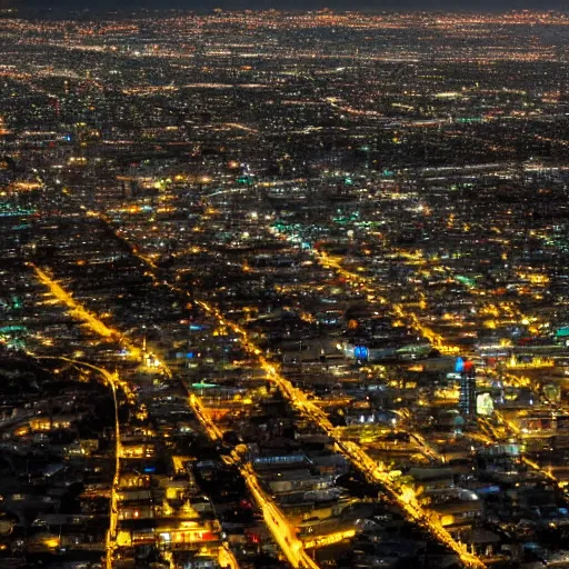 Prompt: Los Angeles blade runner, 8k, photorealistic, award winning aerial photo of the cyberpunk city