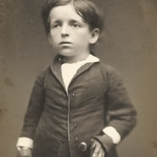 Prompt: close up portrait of a victorian child standing in with a bicycle, 8 k, soft lighting, highly detailed realistic, face in focus 1 8 9 0's liminal