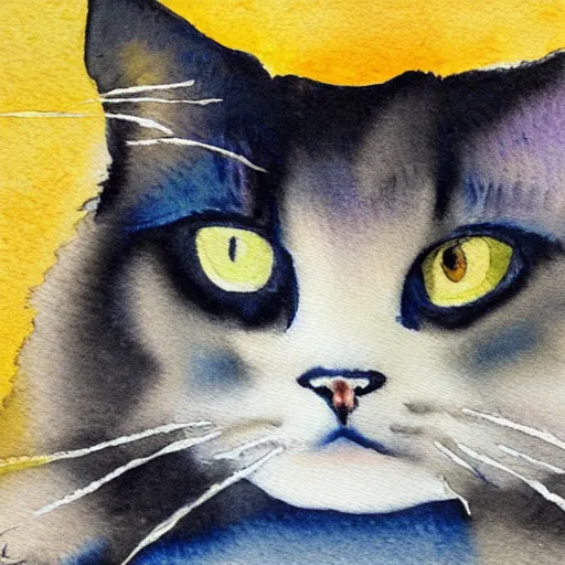 Image similar to ragdoll cat highly detailed watercolor painting