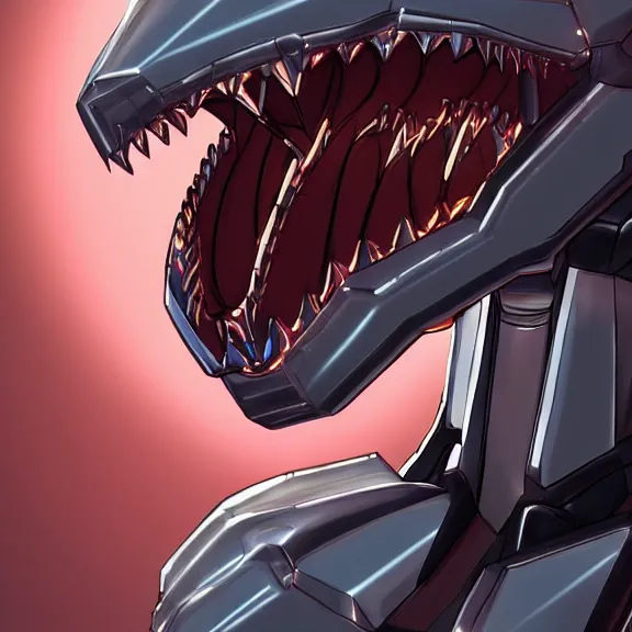 Image similar to close up mawshot of a perfect elegant beautiful stunning anthropomorphic hot female robot mecha dragon, with sleek silver metal armor, glowing OLED visor, looking the camera, eating camera pov, open dragon maw being highly detailed and living, pov camera looking into the maw, food pov, micro pov, prey pov, vore, digital art, pov furry art, anthro art, furry, warframe art, high quality, 8k 3D realistic, dragon mawshot art, maw art, macro art, micro art, dragon art, Furaffinity, Deviantart, Eka's Portal, G6