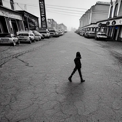 Image similar to moonwalker streetphoto, city street on the moon, a detailed photo of a norilsk, moon landscape