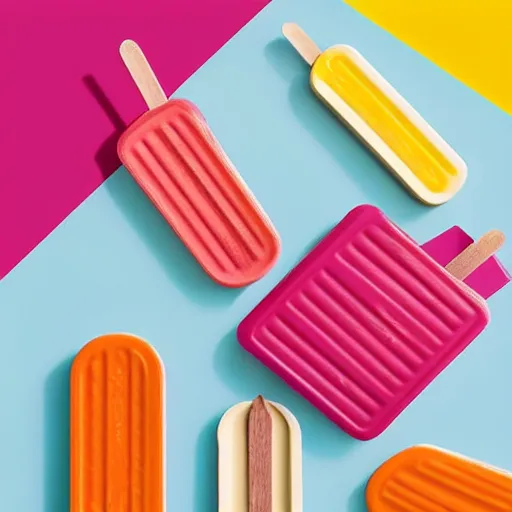 Prompt: yummy yummy popsicles product box design