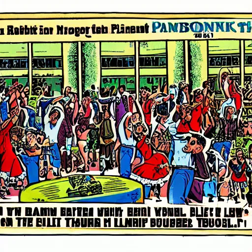 Image similar to robert crumb comic about pembroke pines flanagan high school students partying accurate eyes high detail