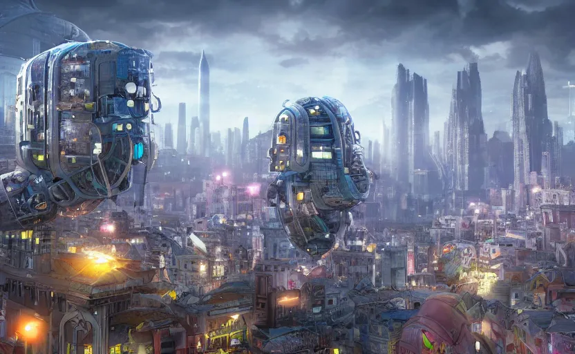 Prompt: city in a microscopic tardigrade, concept art, intricate details, highly detailed, photorealistic, disney pixar, octane render, iridescent, anime, 8 k