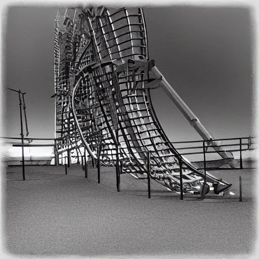 Prompt: roller coaster, liminal space