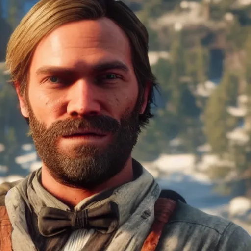 Prompt: Film still of Pewdiepie, from Red Dead Redemption 2 (2018 video game)