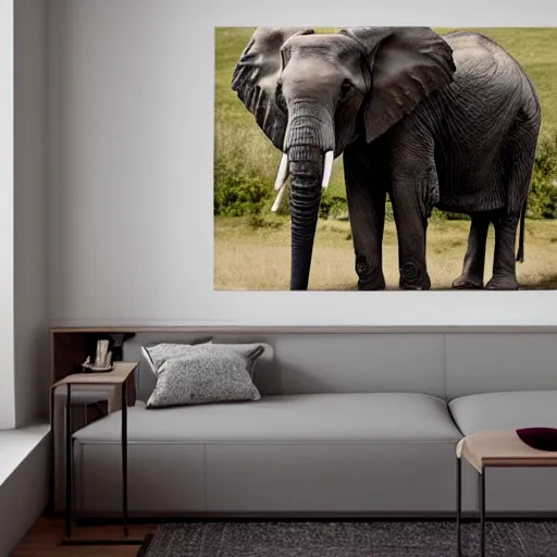 Image similar to elephant in a livingroom