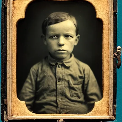 Image similar to facial portrait of a 3 year old boy, 1 9 1 9, ambrotype, by george s. cook, award winning