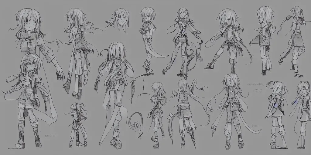 Draw a reference sheet with anime style by Dazaaiiii