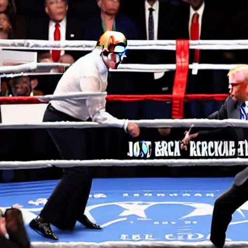 Image similar to joe biden vs donald trump boxing match