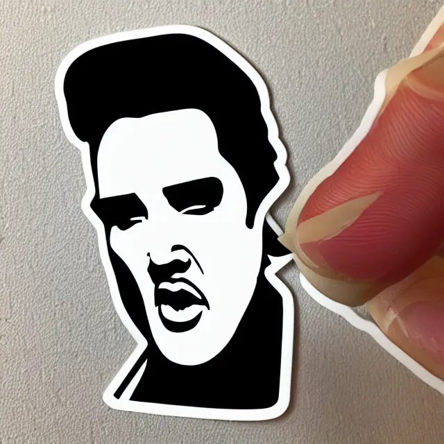 Image similar to svg sticker art of a elvis