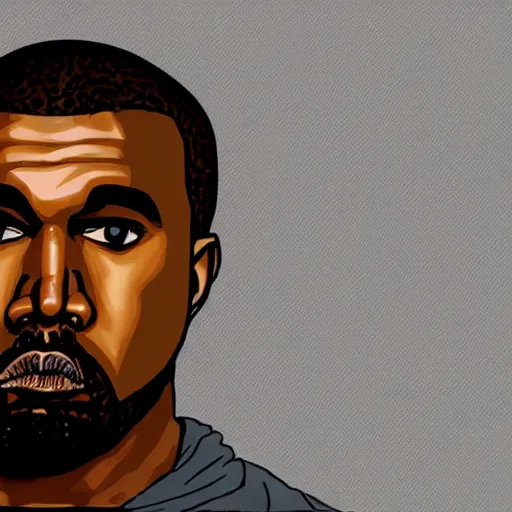 Image similar to kanye west drawn in the style of demon slayer