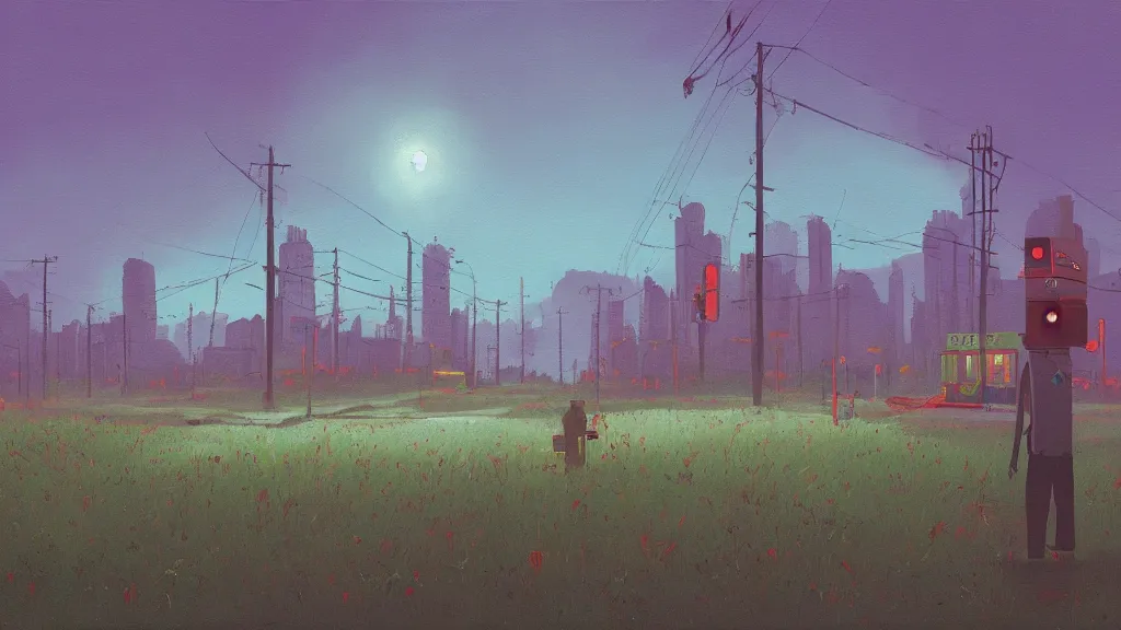 Prompt: a painting in the style of simon stalenhag.