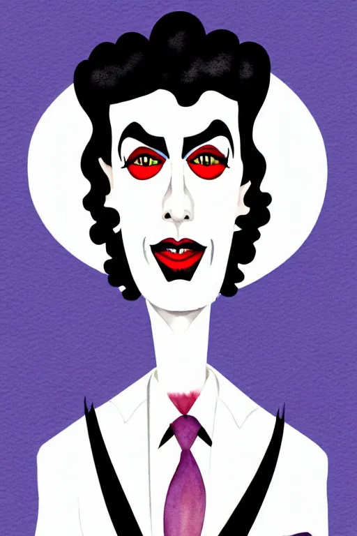 Image similar to minimalist watercolor art of dr. frank - n - furter, illustration, vector art