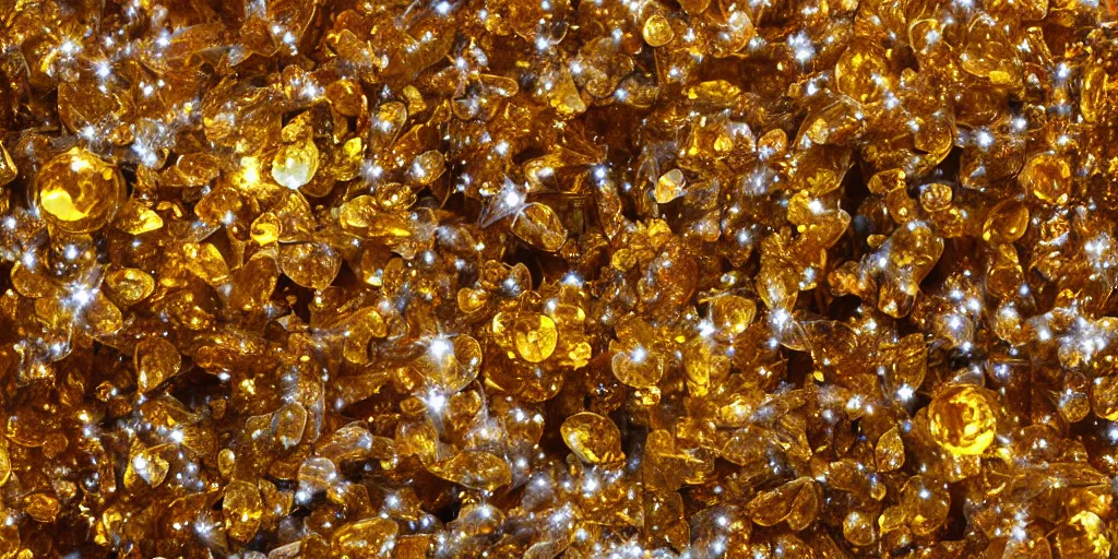 Image similar to 4k photograph of genuine citrine cluster