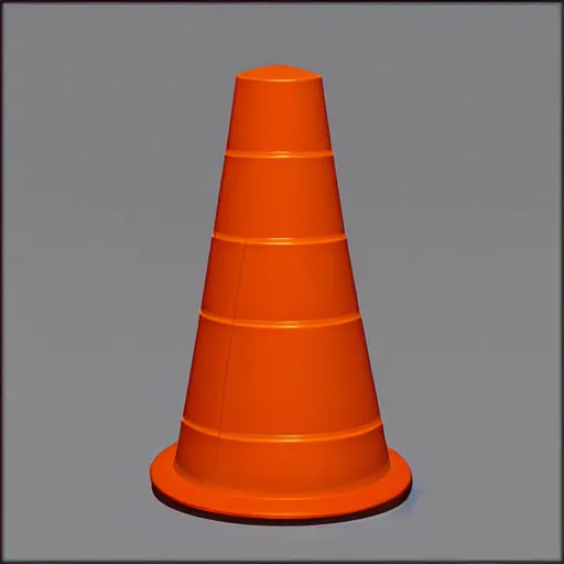Image similar to orange traffic cone character in the style of pixar