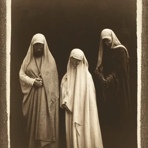 Image similar to photo of 3 women at the tomb of jesus by julia margaret cameron