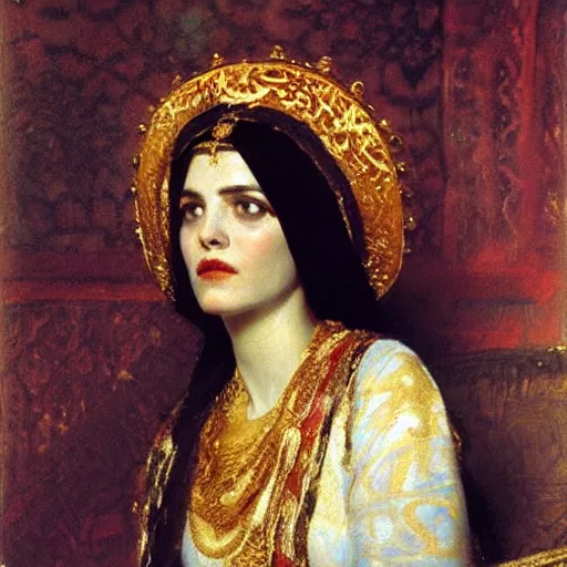 Image similar to painting of a byzantine empress by john - joseph benjamin - constant