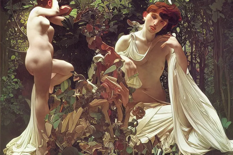 Image similar to Very Highly Detailed Elimination of humanity. Digital concept art by Caravaggio, cyan dimensional light, Many Details by Alphonse Mucha