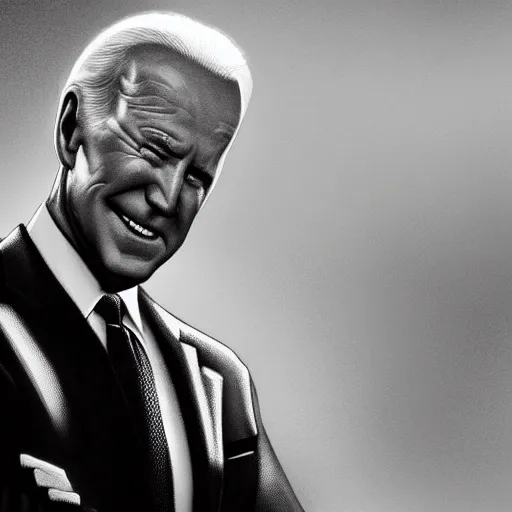 Image similar to joe biden as an evil T-800, dramatic lighting, cinematic, establishing shot, extremly high detail, photorealistic, cinematic lighting, artstation, style by James Gurney