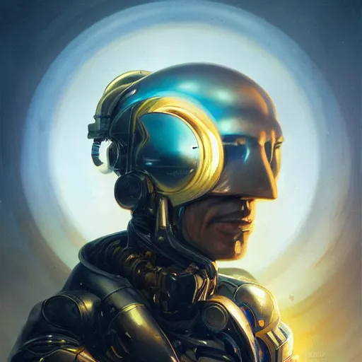 a mysterious portrait of a cyborg bodyguard, handsome, | Stable ...