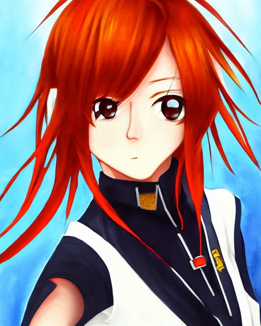 Image similar to 3 / 4 view of a portrait of amber of genshin impact, trending on pixiv, art by anmi