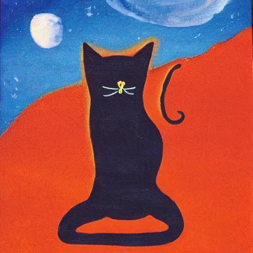 Prompt: a cat dancing flamenco on the moon