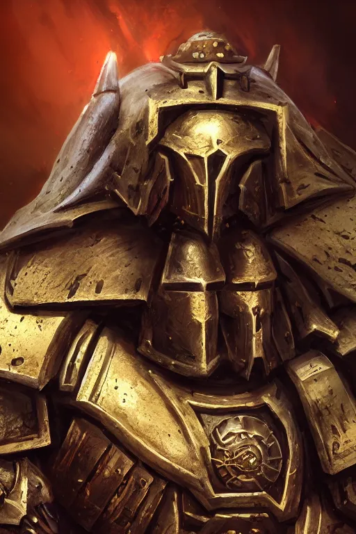 Image similar to armor portrait heros warhammer 4 0 k horus heresy fanart - the primarchs emperor by johannes helgeson animated with vfx concept artist & illustrator global illumination ray tracing hdr fanart arstation zbrush central hardmesh 8 k octane renderer comics stylized