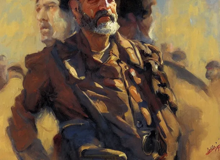 Prompt: a highly detailed beautiful portrait of captain israel, by gregory manchess, james gurney, james jean